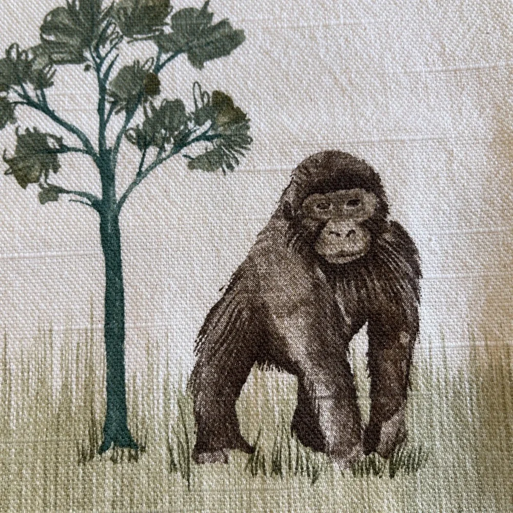 Vintage Waverly Fabric Animal Walk Jungle Safari Childrens Print Nursery Pillows